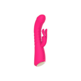 Vibromasseur rabbit rose chauffant avec fonction va-et-vient, USB 